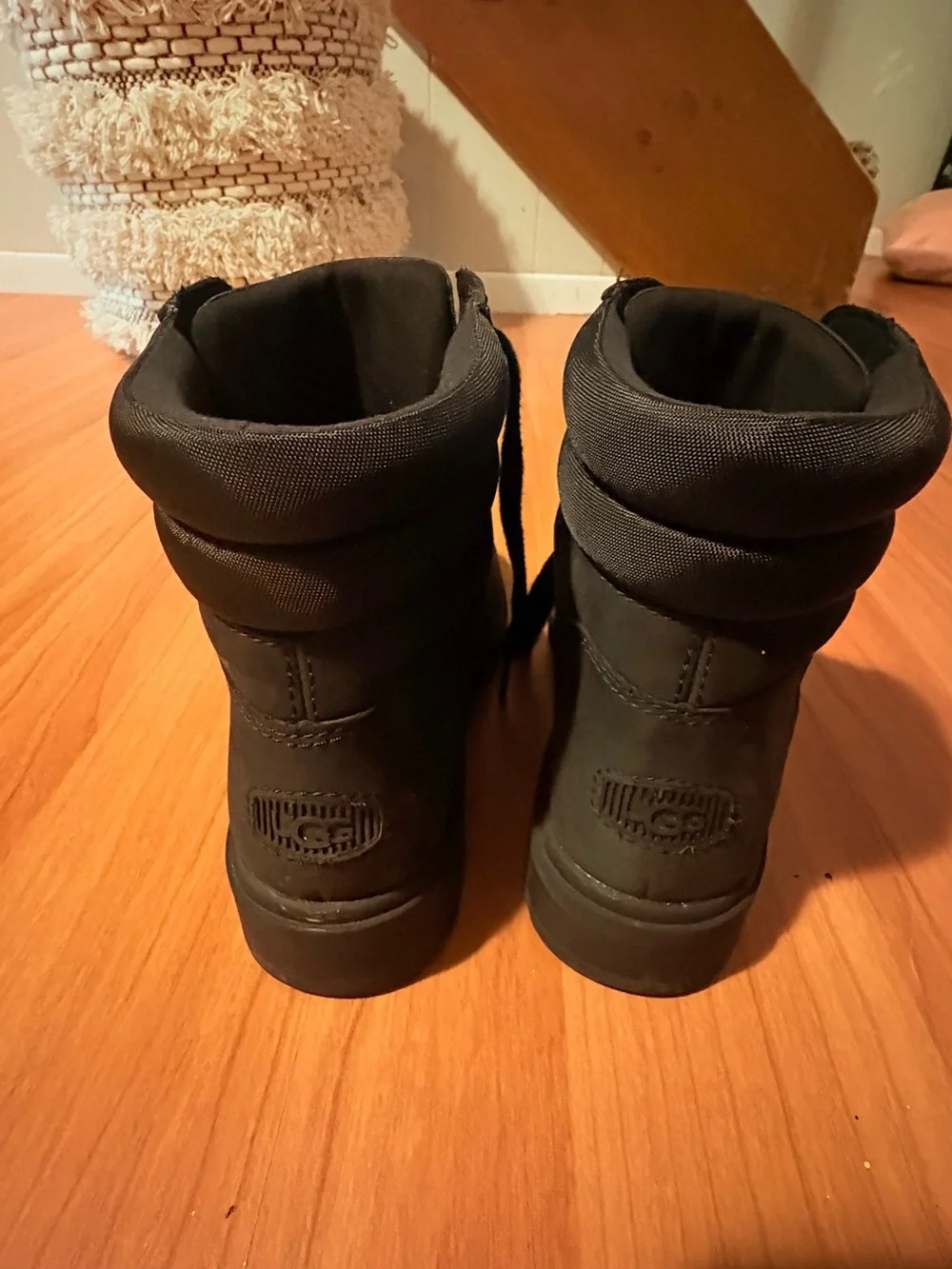 UGG Black Lace-Up Nubuck Ankle Boot